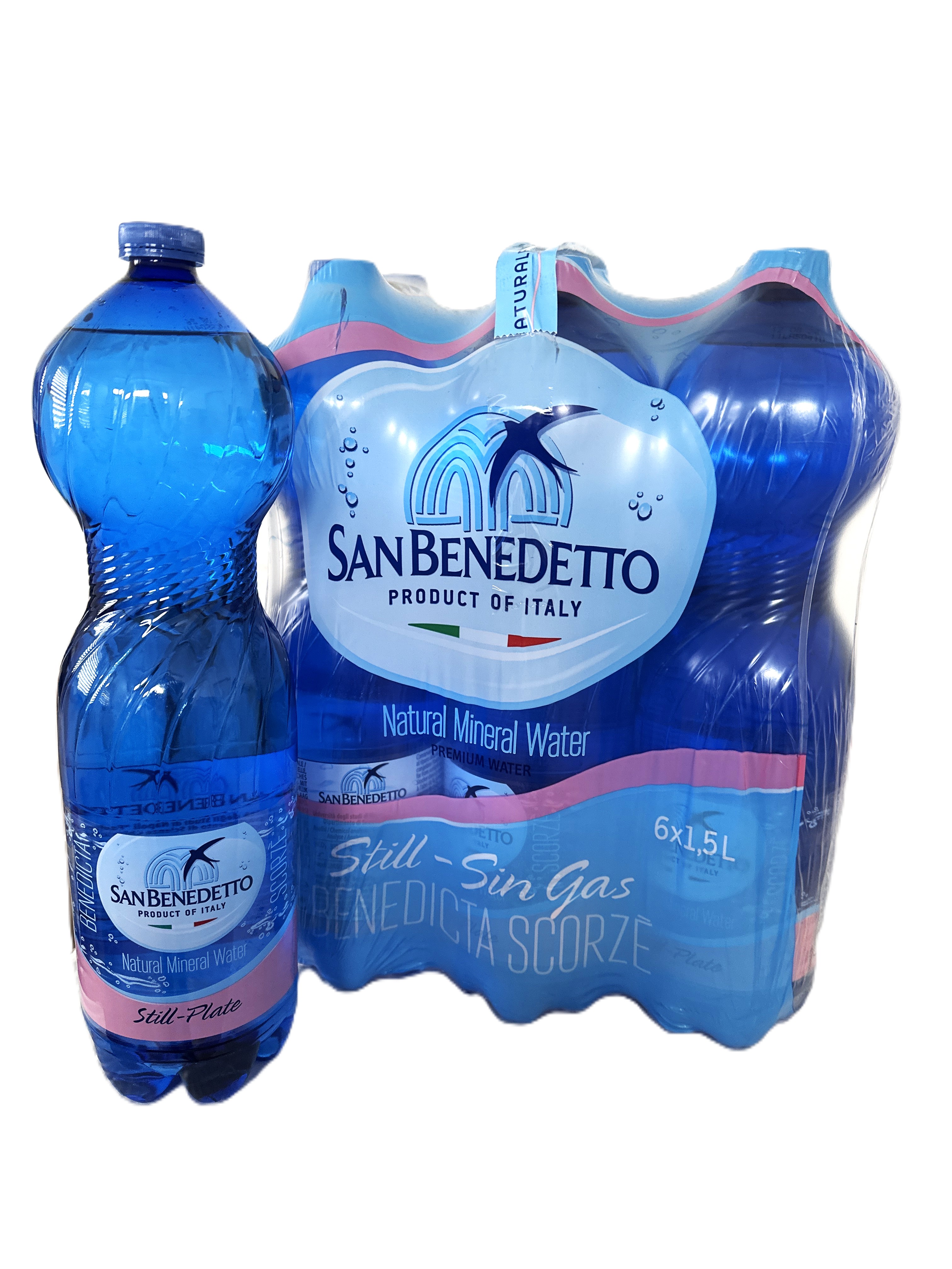 6 San Benedetto Still Natural Wasser 1,5 L Flasche mit Pfand MHD 12.08.26
