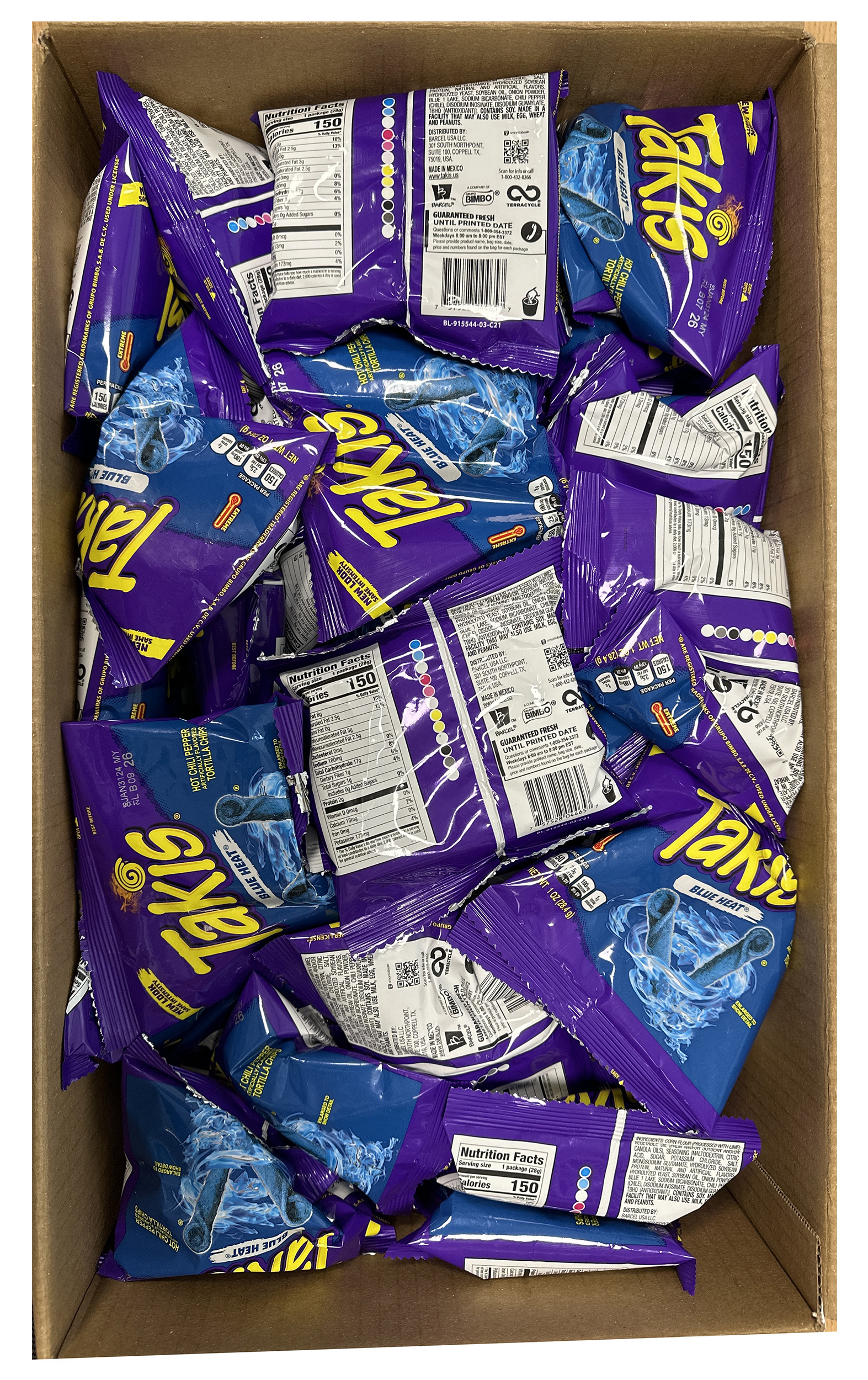 50 Packungen Takis Blue Heat 28.4 Gr. aus Mexico MHD !!!